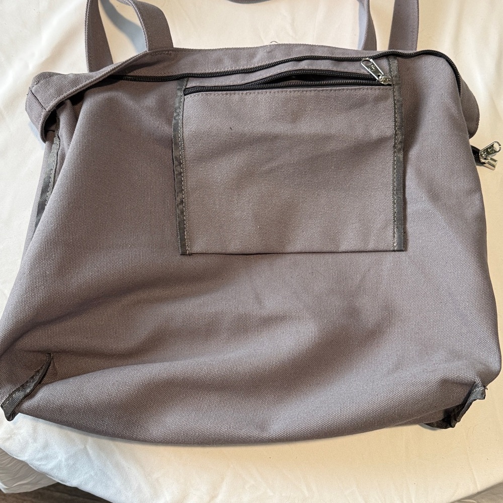 Gray Canvas Yoga Tote Bag - Picture 8 of 9
